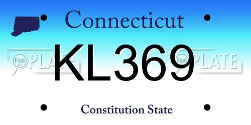 KL369 Connecticut License Plate