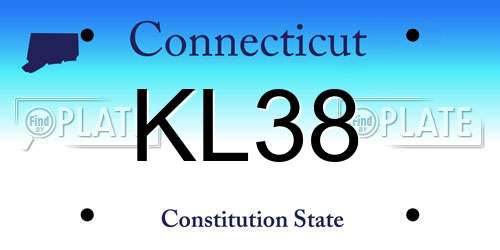 KL38 Connecticut License Plate