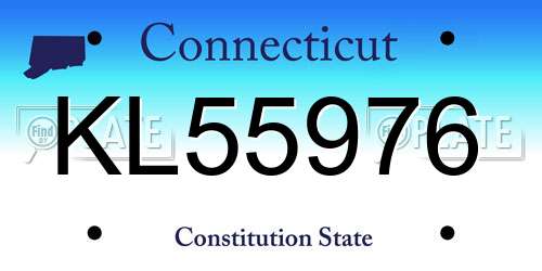 KL55976 Connecticut License Plate