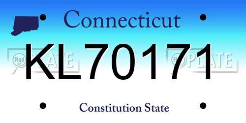 KL70171 Connecticut License Plate