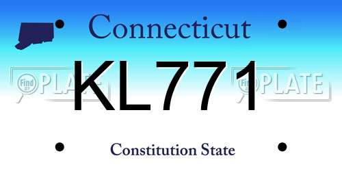 KL771 Connecticut License Plate