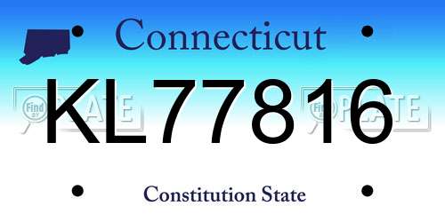 KL77816 Connecticut License Plate