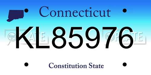 KL85976 Connecticut License Plate