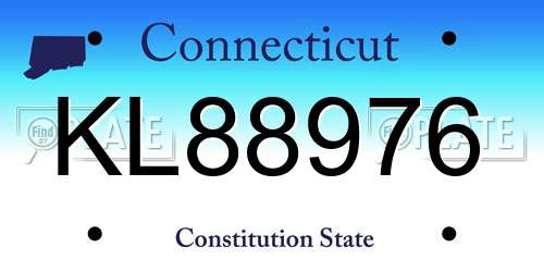 KL88976 Connecticut License Plate
