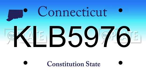 KLB5976 Connecticut License Plate