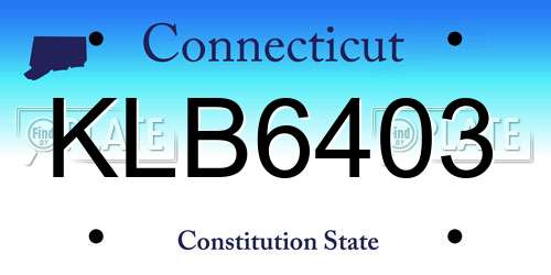 KLB6403 Connecticut License Plate