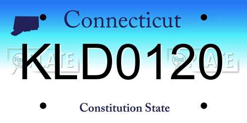 KLD0120 Connecticut License Plate