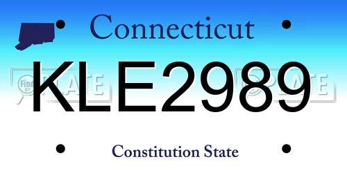 KLE2989 Connecticut License Plate