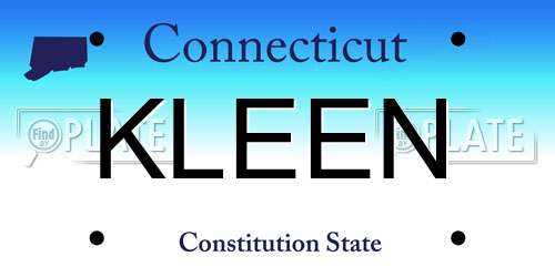 KLEEN Connecticut License Plate