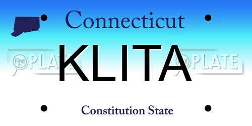 KLITA Connecticut License Plate