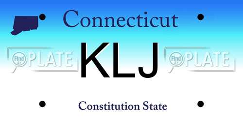 KLJ Connecticut License Plate