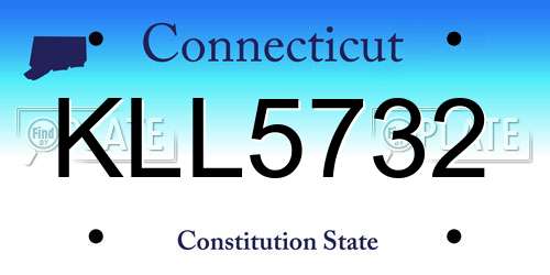 KLL5732 Connecticut License Plate