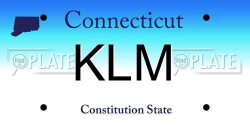 KLM Connecticut License Plate