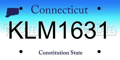 KLM1631 Connecticut License Plate