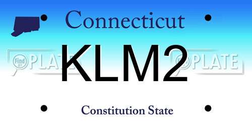 KLM2 Connecticut License Plate