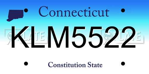 KLM5522 Connecticut License Plate