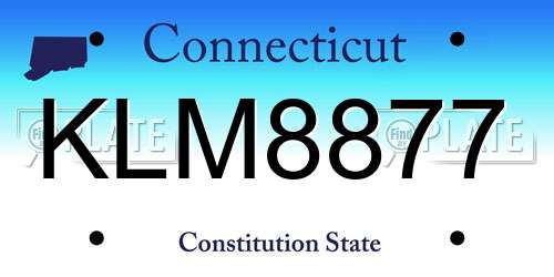 KLM8877 Connecticut License Plate