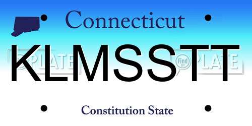 KLMSSTT Connecticut License Plate