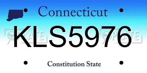KLS5976 Connecticut License Plate
