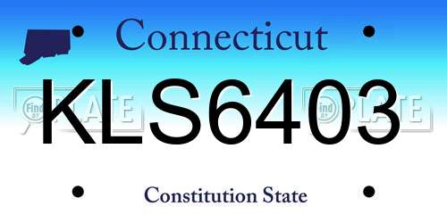 KLS6403 Connecticut License Plate