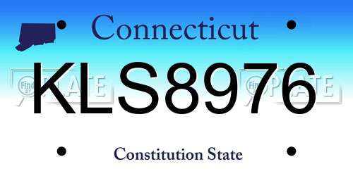 KLS8976 Connecticut License Plate