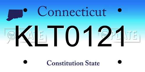KLT0121 Connecticut License Plate
