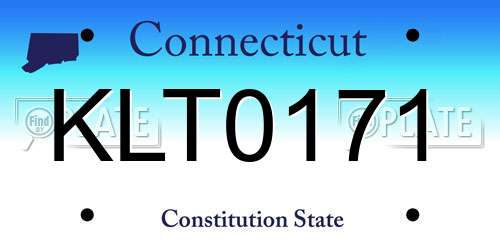 KLT0171 Connecticut License Plate