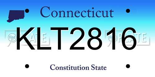 KLT2816 Connecticut License Plate