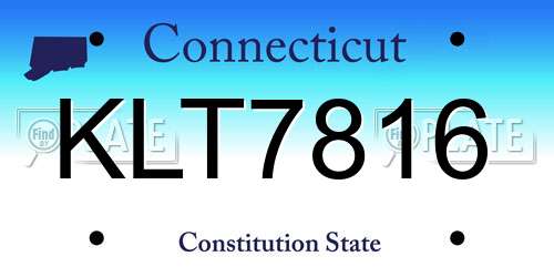 KLT7816 Connecticut License Plate