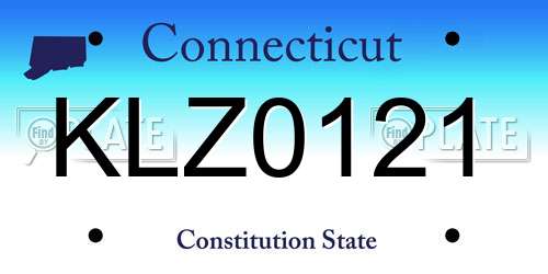KLZ0121 Connecticut License Plate