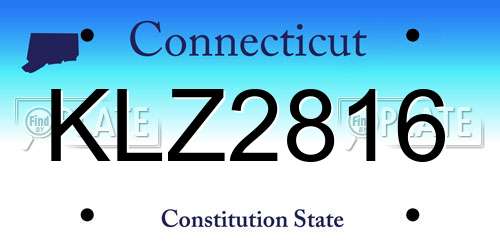 KLZ2816 Connecticut License Plate