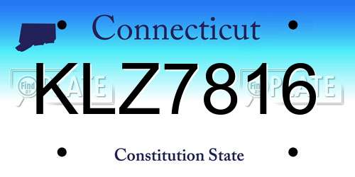 KLZ7816 Connecticut License Plate