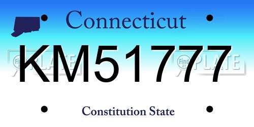 KM51777 Connecticut License Plate