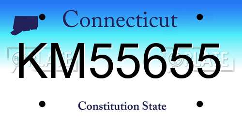 KM55655 Connecticut License Plate