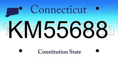 KM55688 Connecticut License Plate