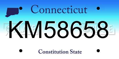 KM58658 Connecticut License Plate