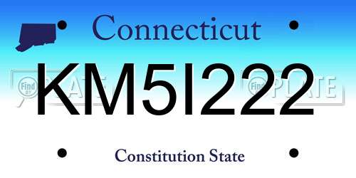 KM5I222 Connecticut License Plate