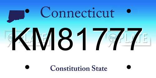 KM81777 Connecticut License Plate