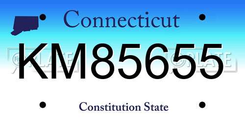 KM85655 Connecticut License Plate