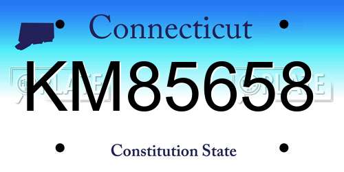 KM85658 Connecticut License Plate