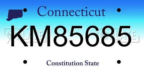 KM85685 Connecticut License Plate