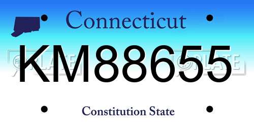 KM88655 Connecticut License Plate