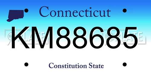 KM88685 Connecticut License Plate
