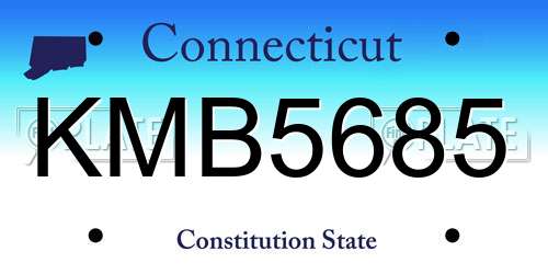 KMB5685 Connecticut License Plate