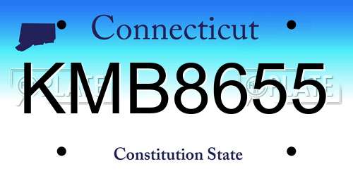 KMB8655 Connecticut License Plate