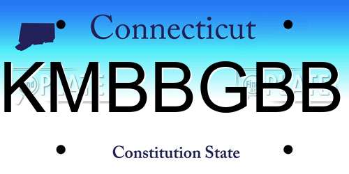 KMBBGBB Connecticut License Plate