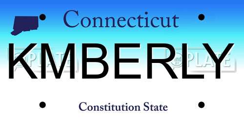 KMBERLY Connecticut License Plate