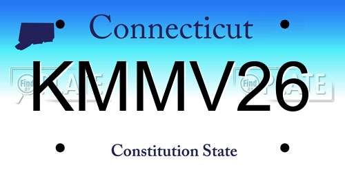 KMMV26 Connecticut License Plate