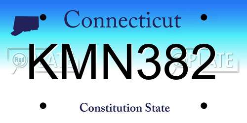 KMN382 Connecticut License Plate