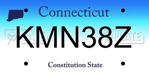 KMN38Z Connecticut License Plate